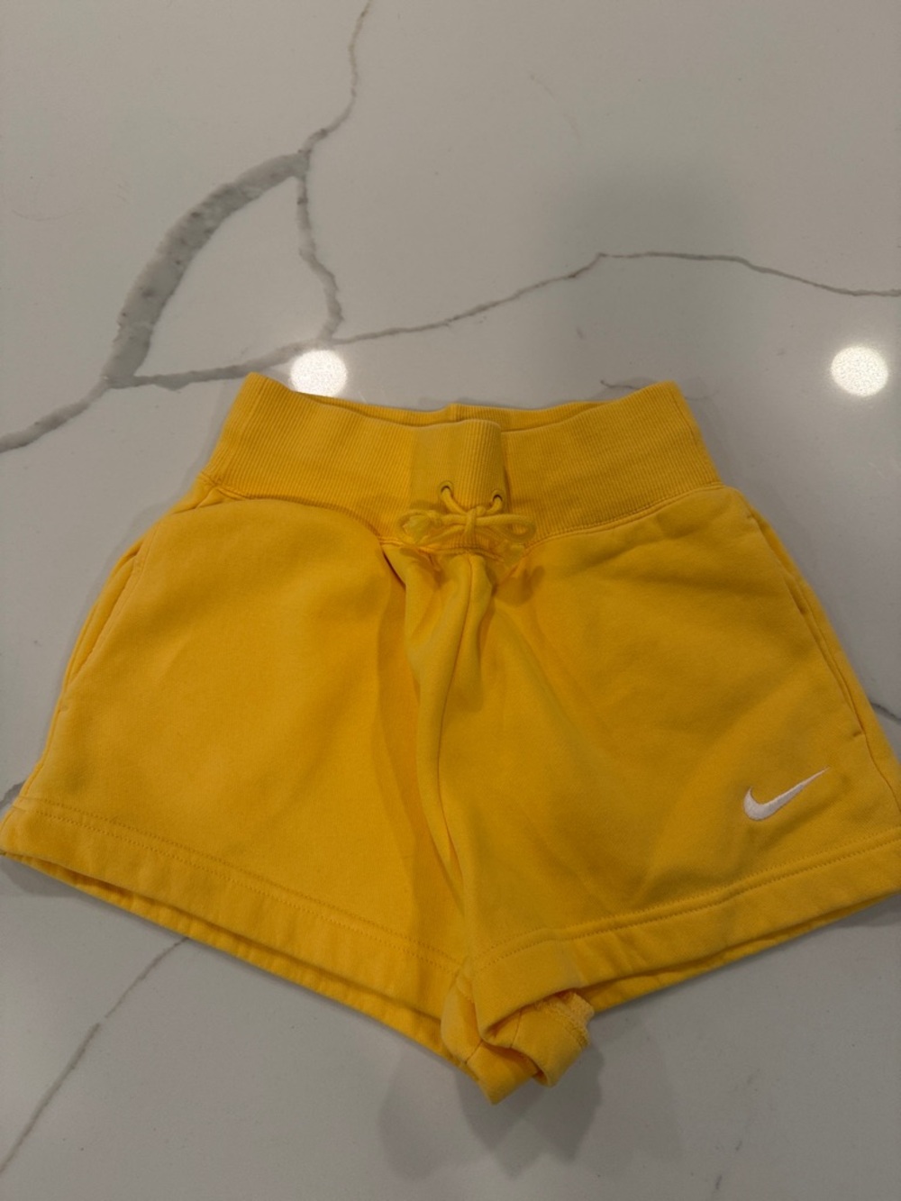 Nike Yellow Drawstring Athletic Shorts